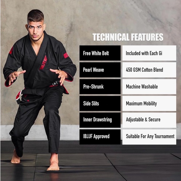 Black Elite Sports Men’s BJJ Gi A3 - Picture 3 of 7